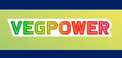 Veg Power text displayed on a green background