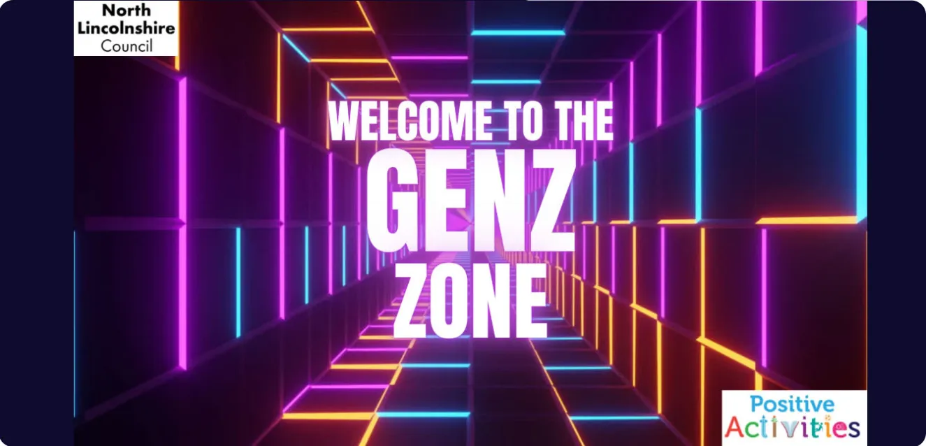 An image of a logo which the text; welcome to the GenZ zone