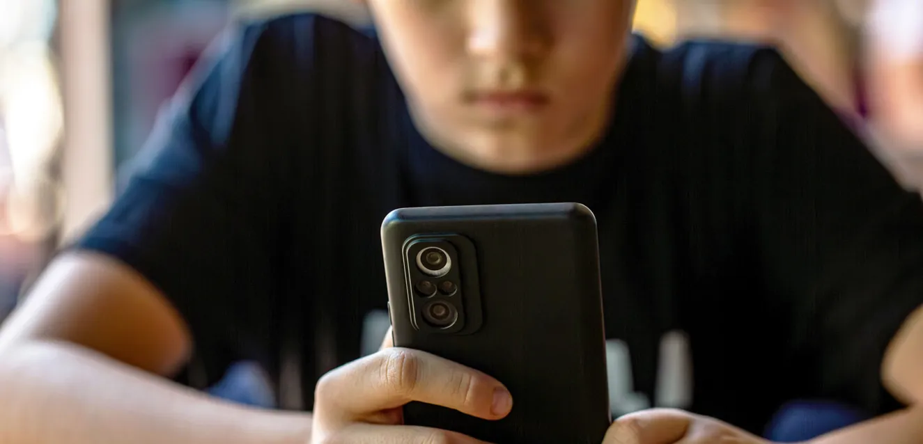 A child on a phone